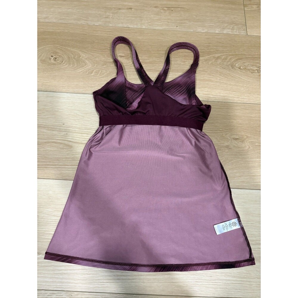 Athleta Purple Mesh Print Ombre Activewear Tank Built-in Bra Workout Top Small - Picture 8 of 8